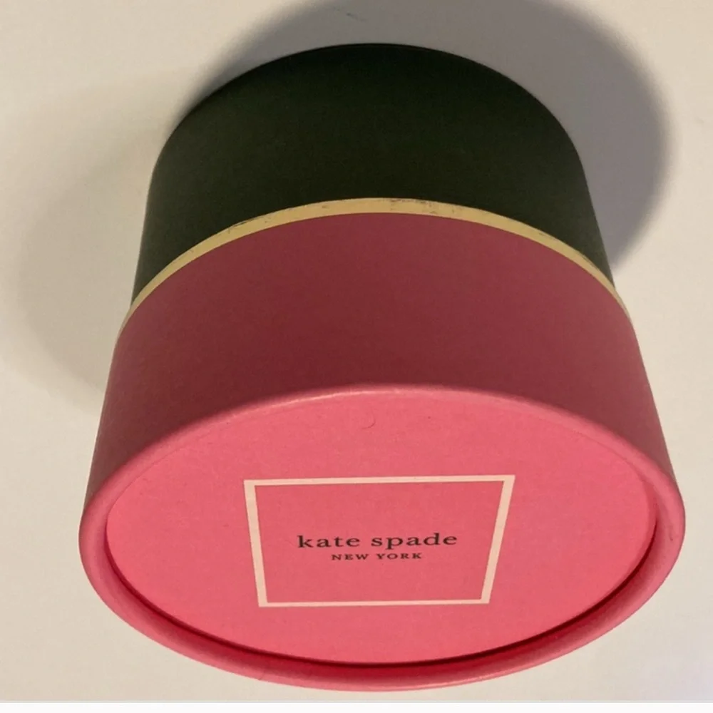 KATE SPADE round  box in pink, green  & gold trim!! FUN & FUNCTIONAL NEW
